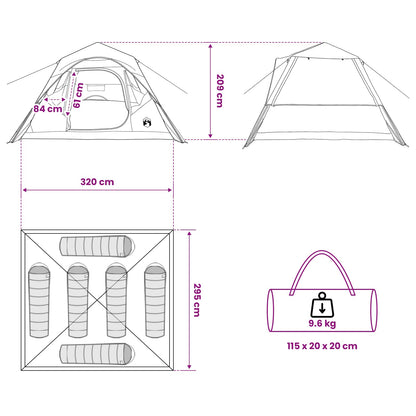 vidaXL Instant Tent Olive Green 305 x 275 x 190 cm Polyester and Steel