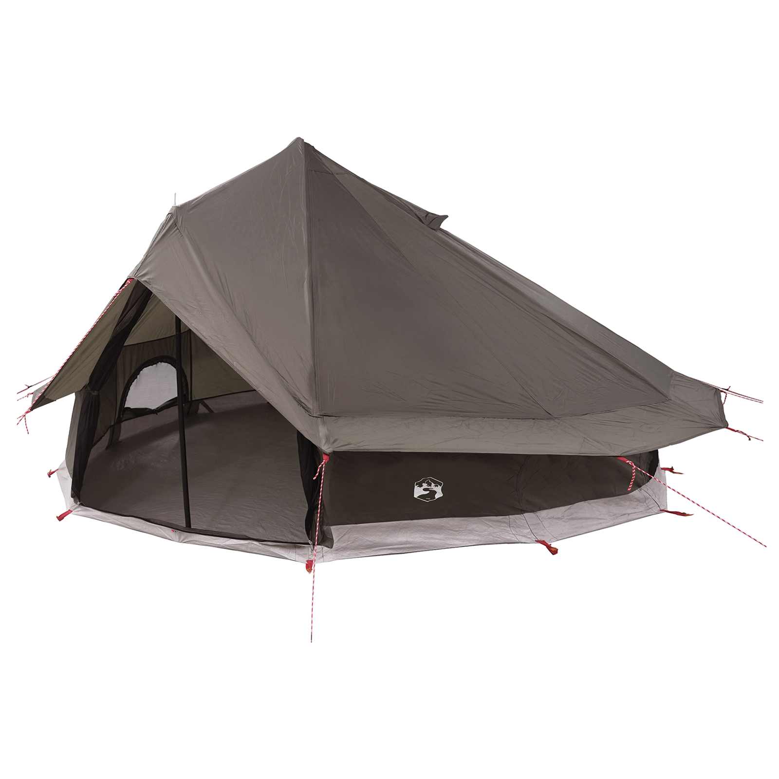 vidaXL Tipi Tent 18-Person Brown Grey Polyester and Steel - 700 x 700 x 395 cm