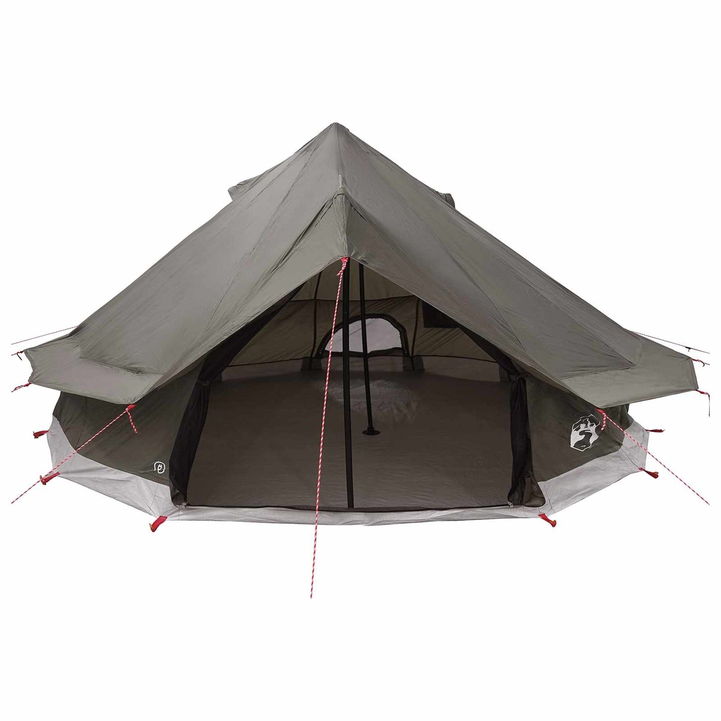 vidaXL Tipi Tent 18-Person Brown Grey Polyester and Steel - 700 x 700 x 395 cm