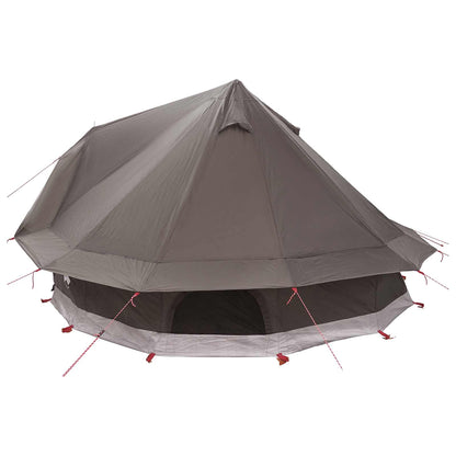 vidaXL Tipi Tent 18-Person Brown Grey Polyester and Steel - 700 x 700 x 395 cm