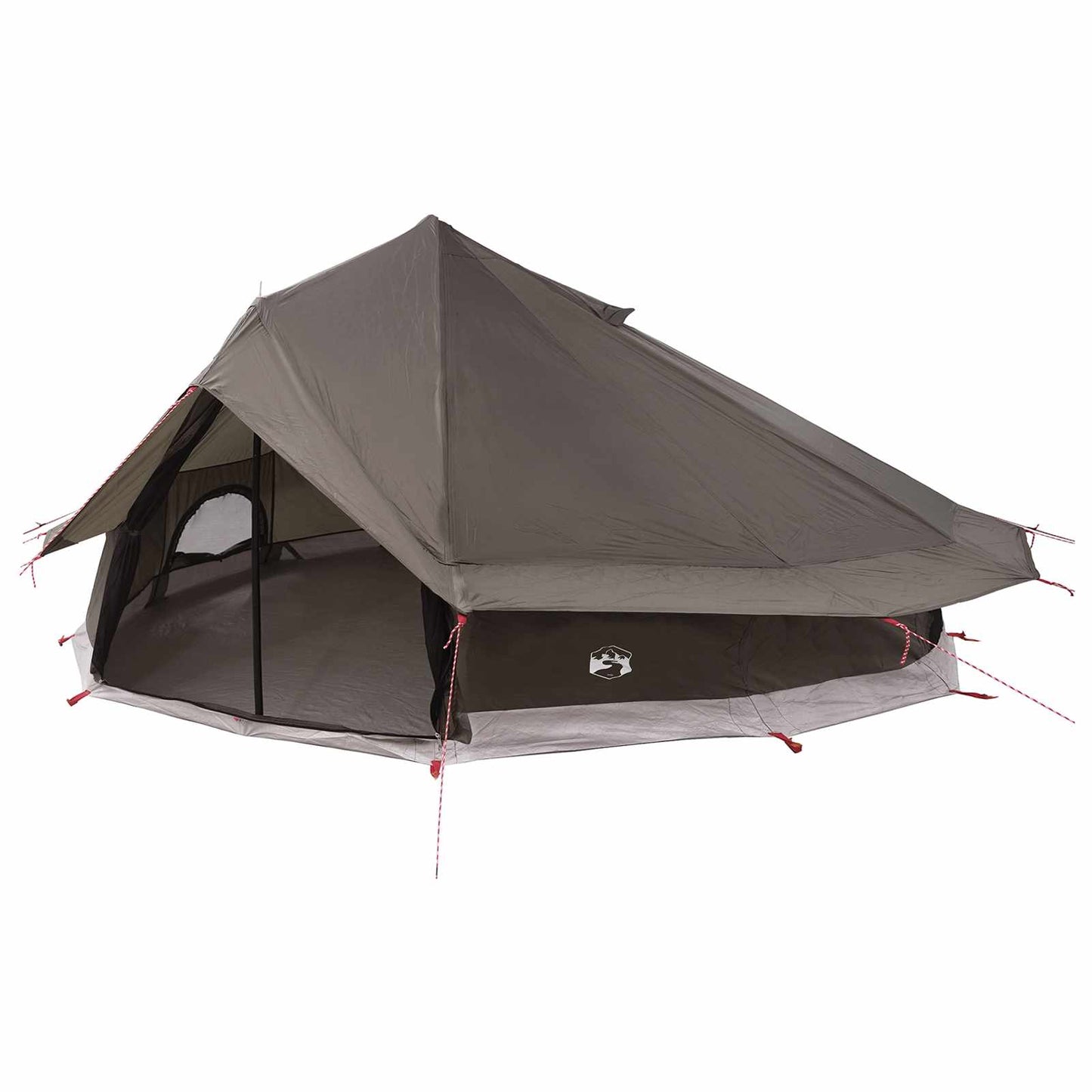 vidaXL Tipi Tent 20-Person Brown Grey Polyester and Steel - 800 x 800 x 430 cm