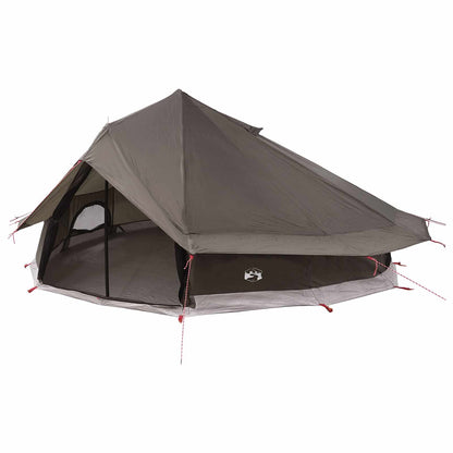 vidaXL Tipi Tent 20-Person Brown Grey Polyester and Steel - 800 x 800 x 430 cm