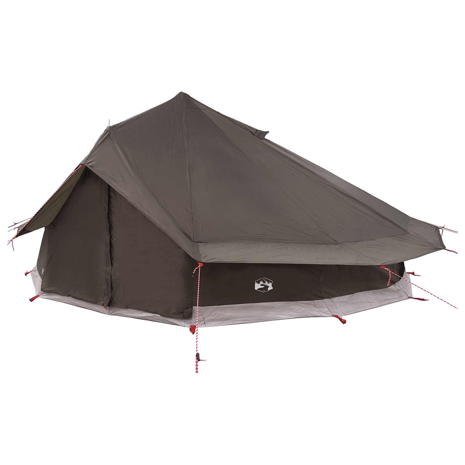 vidaXL Tipi Tent 20-Person Brown Grey Polyester and Steel - 800 x 800 x 430 cm