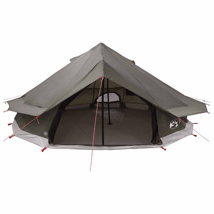 vidaXL Tipi Tent 20-Person Brown Grey Polyester and Steel - 800 x 800 x 430 cm
