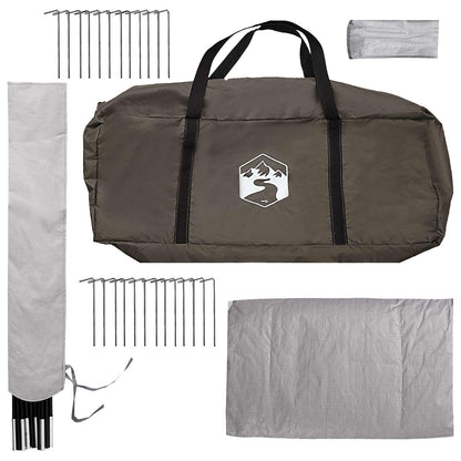 vidaXL Tipi Tent 4-Person Brown Grey Polyester and Steel - 250 x 250 cm