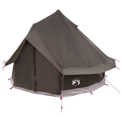 vidaXL Tipi Tent 4-Person Brown Grey Polyester and Steel - 250 x 250 cm