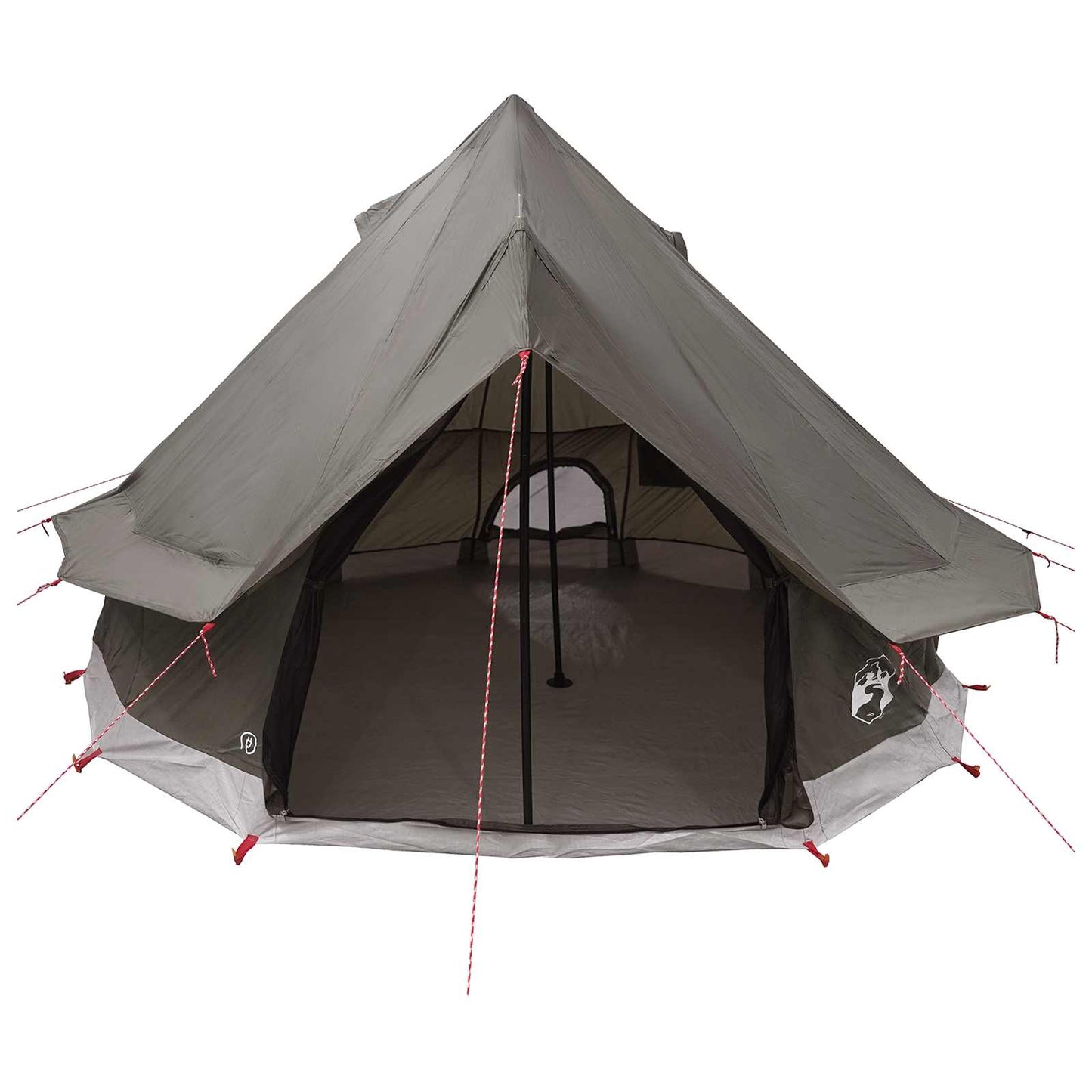 vidaXL Tipi Tent 4-Person Brown Grey Polyester and Steel - 250 x 250 cm