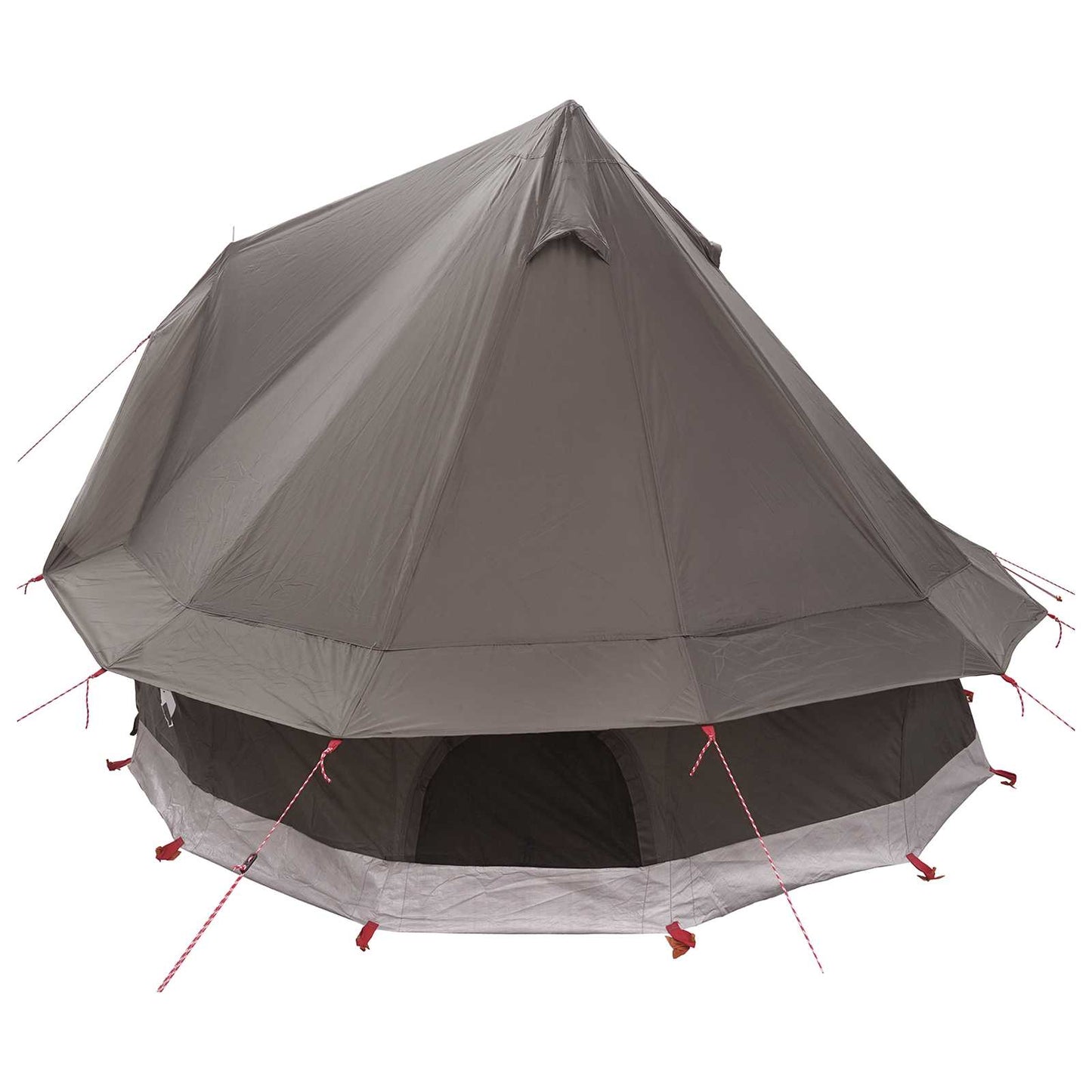vidaXL Tipi Tent 4-Person Brown Grey Polyester and Steel - 250 x 250 cm