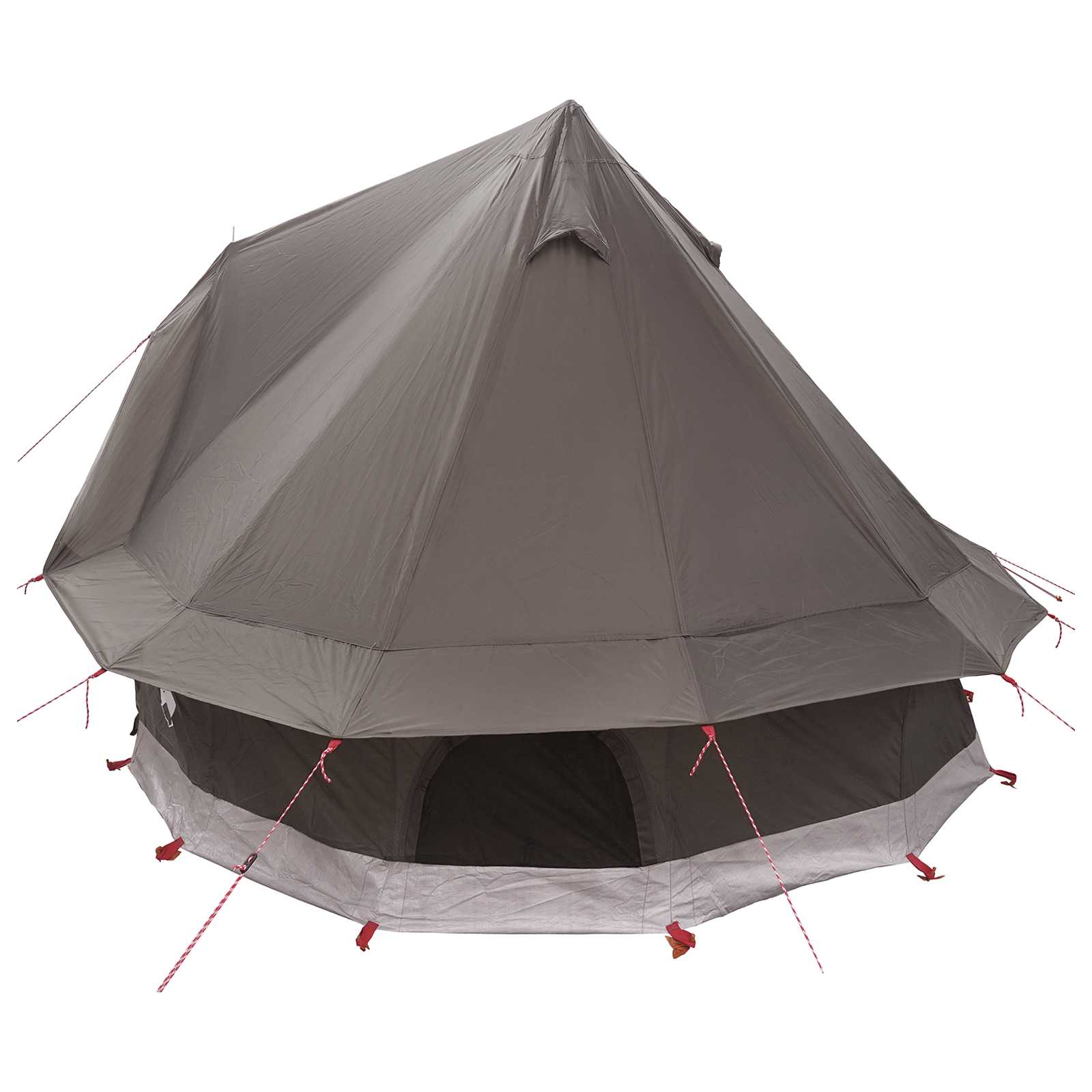 vidaXL Tipi Tent 4-Person Brown Grey Polyester and Steel - 250 x 250 cm