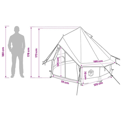 vidaXL Tipi Tent 4-Person Brown Grey Polyester and Steel - 250 x 250 cm