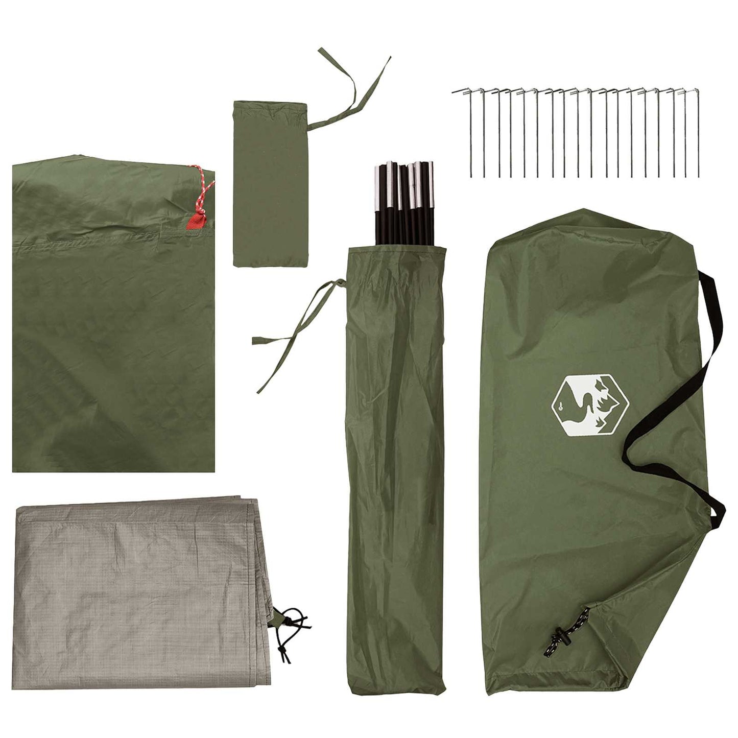 vidaXL Tunnel Tent 410 x 175 x 105 cm Olive Green Polyester and Steel