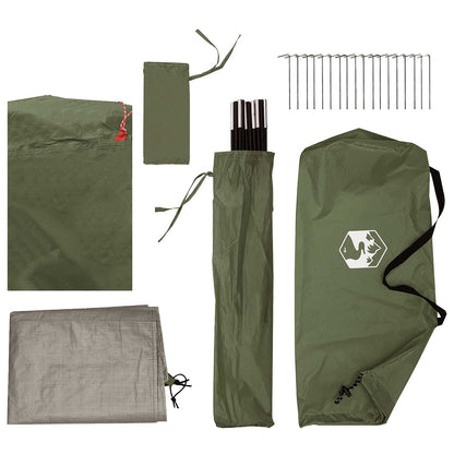 vidaXL Tunnel Tent 410 x 175 x 105 cm Olive Green Polyester and Steel