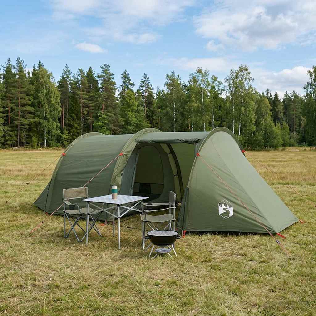 vidaXL Tunnel Tent 410 x 175 x 105 cm Olive Green Polyester and Steel