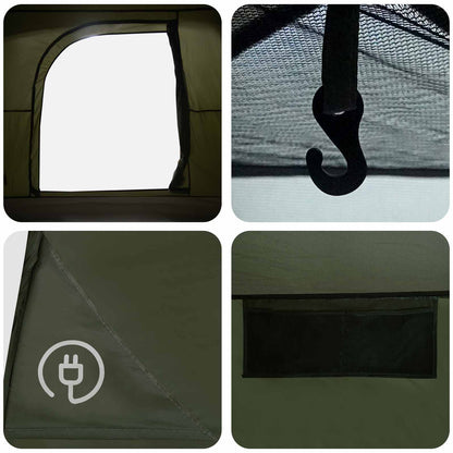 vidaXL Cabin Tent Olive Green 244 x 213 x 183 cm Polyester and Steel