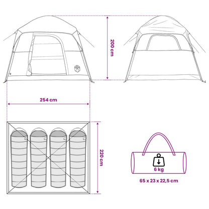 vidaXL Cabin Tent Olive Green 244 x 213 x 183 cm Polyester and Steel
