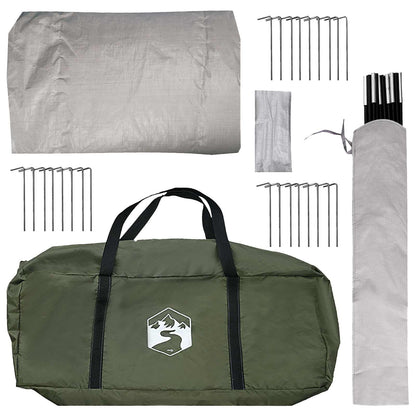 vidaXL Tipi Tent 6-Person Olive Green Polyester and Steel - 300 x 300 x 200 cm