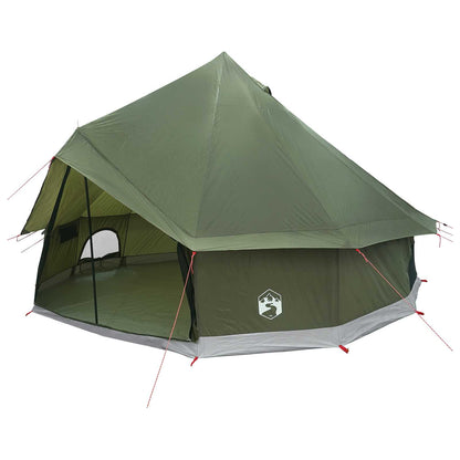 vidaXL Tipi Tent 6-Person Olive Green Polyester and Steel - 300 x 300 x 200 cm