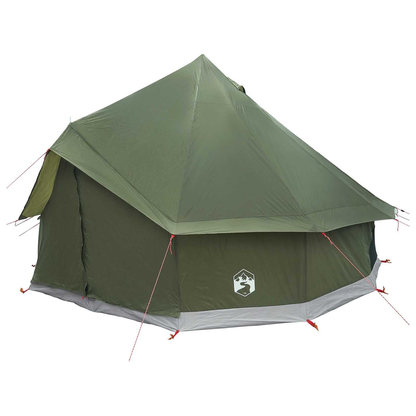 vidaXL Tipi Tent 6-Person Olive Green Polyester and Steel - 300 x 300 x 200 cm