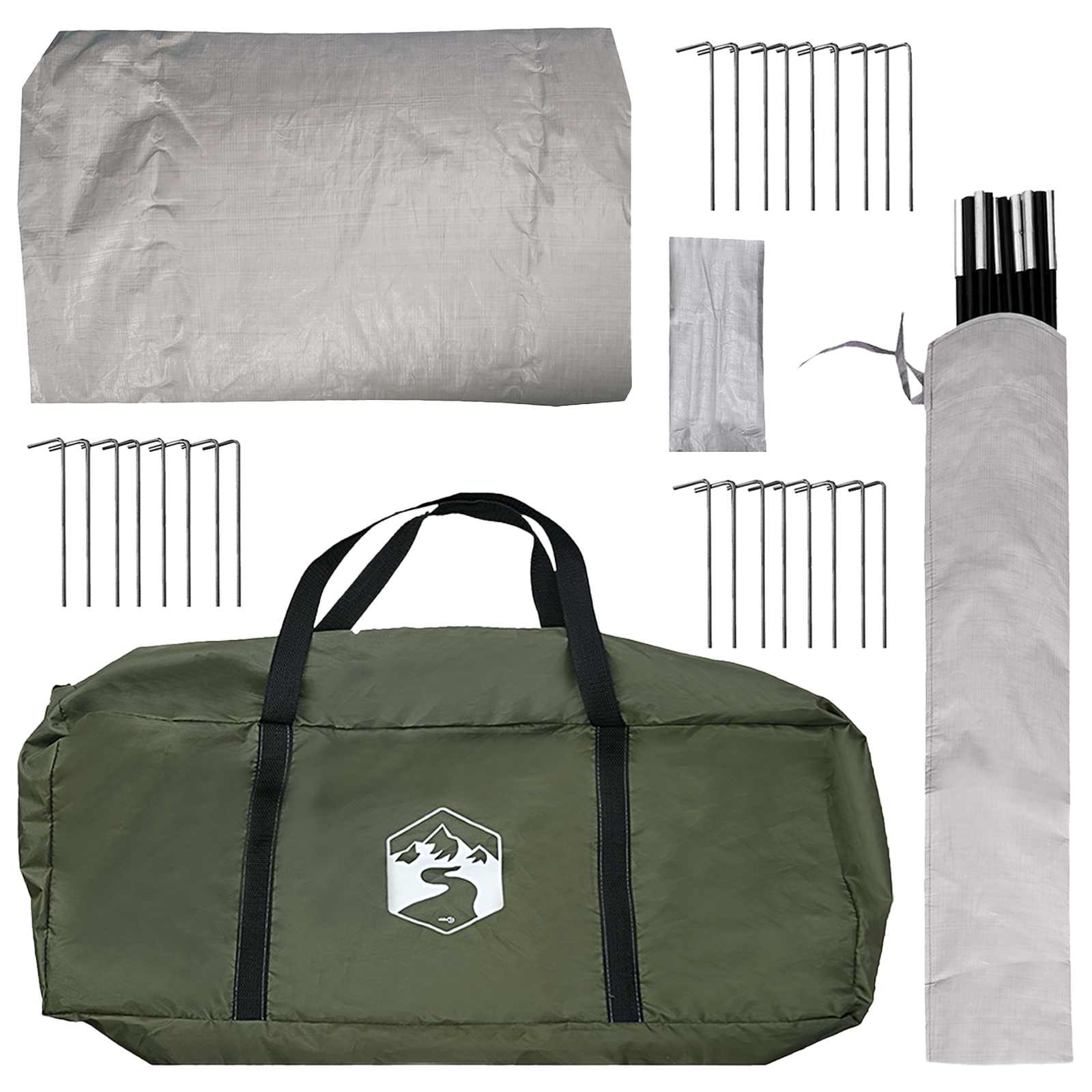vidaXL Tipi Tent 8-Person Olive Green Polyester and Steel - 400 x 400 x 250 cm