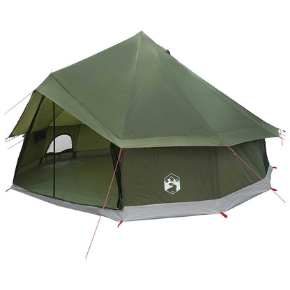 vidaXL Tipi Tent 8-Person Olive Green Polyester and Steel - 400 x 400 x 250 cm