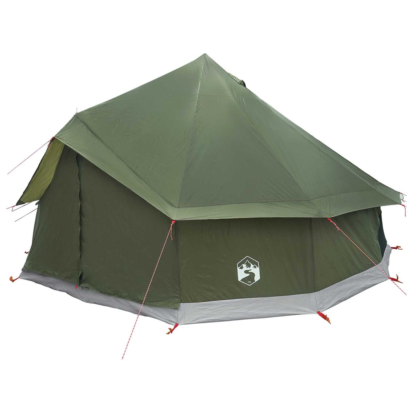 vidaXL Tipi Tent 8-Person Olive Green Polyester and Steel - 400 x 400 x 250 cm