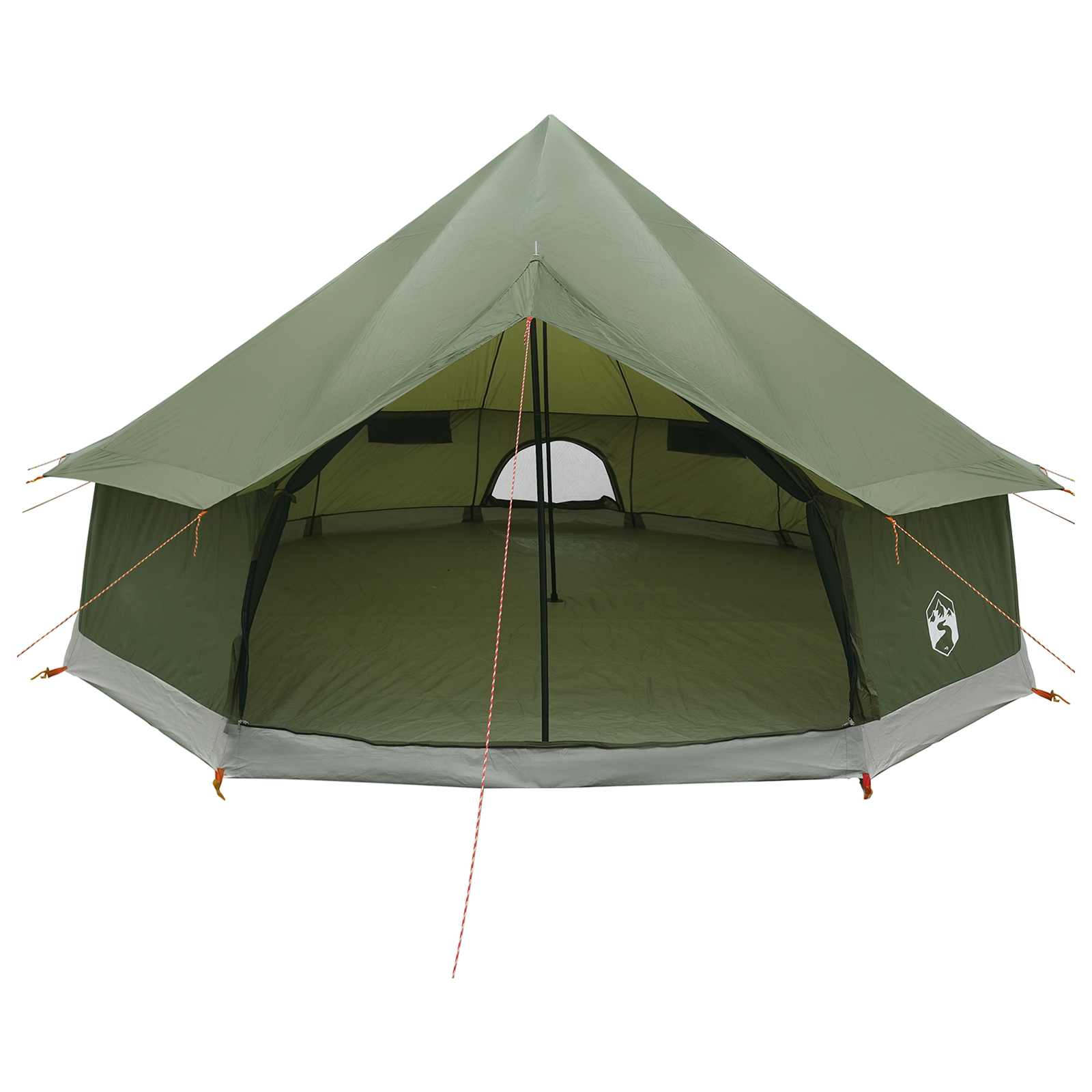 vidaXL Tipi Tent 8-Person Olive Green Polyester and Steel - 400 x 400 x 250 cm