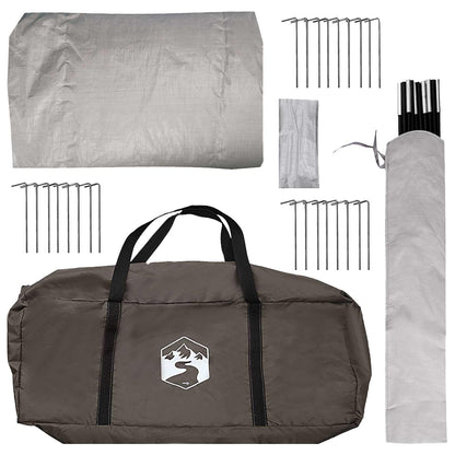 vidaXL Tipi Tent 8-Person Brown Grey Polyester and Steel - 400 x 400 x 250 cm