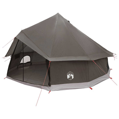 vidaXL Tipi Tent 8-Person Brown Grey Polyester and Steel - 400 x 400 x 250 cm