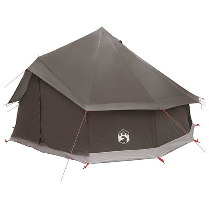 vidaXL Tipi Tent 8-Person Brown Grey Polyester and Steel - 400 x 400 x 250 cm