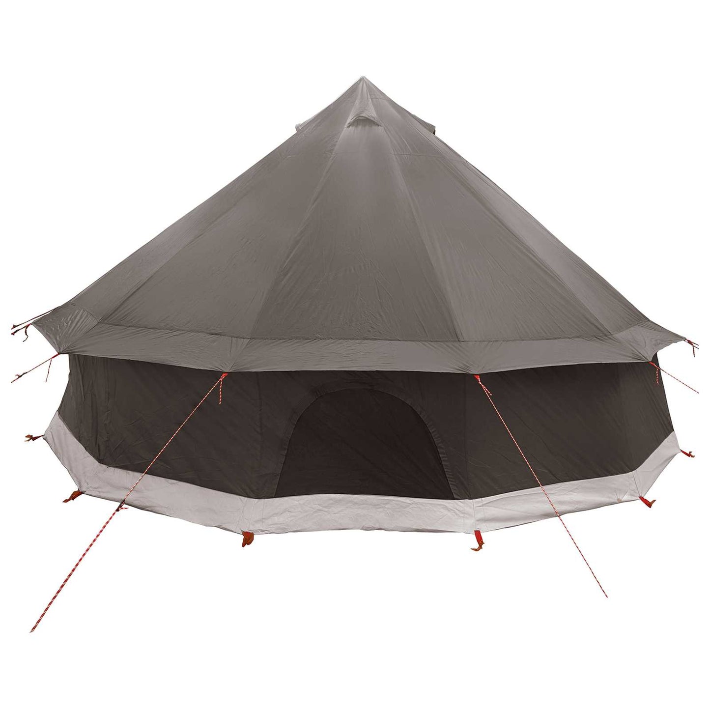 vidaXL Tipi Tent 8-Person Brown Grey Polyester and Steel - 400 x 400 x 250 cm