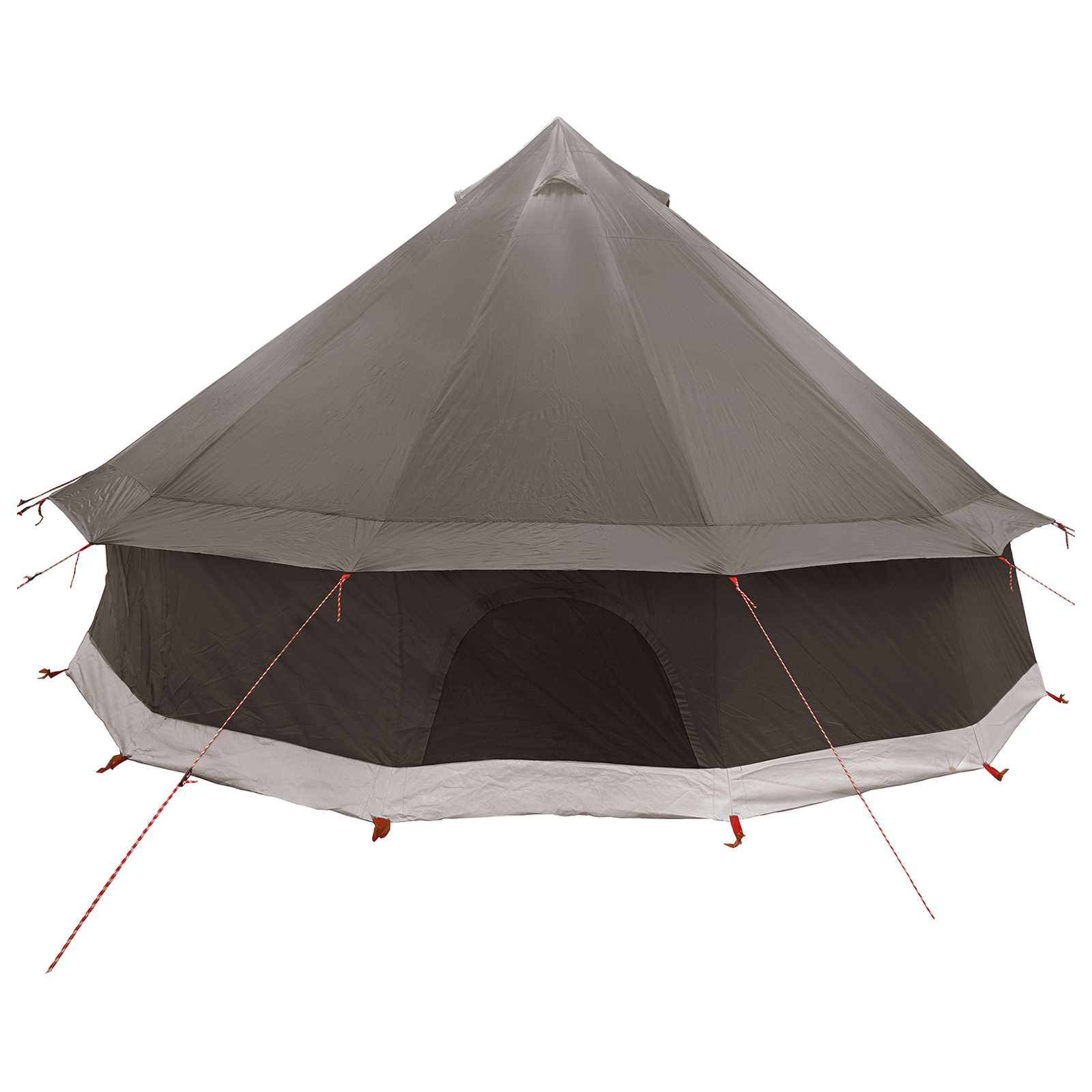vidaXL Tipi Tent 8-Person Brown Grey Polyester and Steel - 400 x 400 x 250 cm