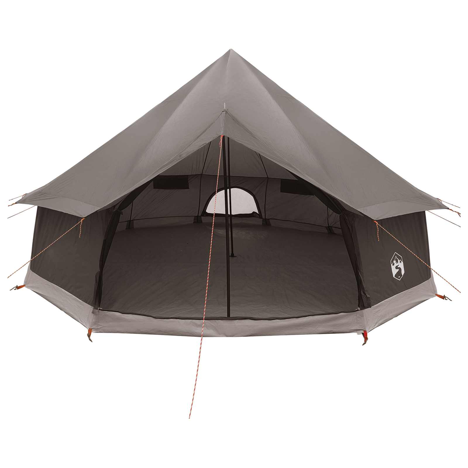 vidaXL Tipi Tent 8-Person Brown Grey Polyester and Steel - 400 x 400 x 250 cm