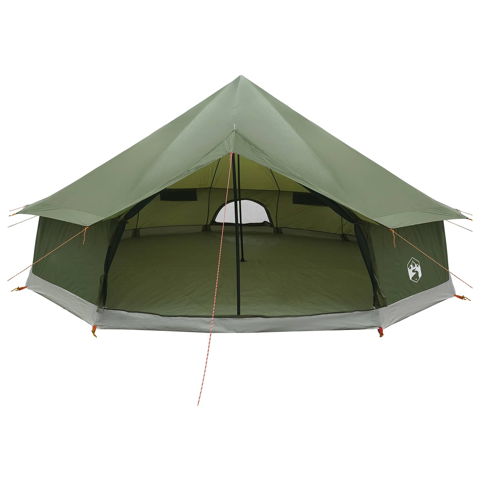 vidaXL Tipi Tent 12-Person Olive Green Polyester and Steel - 600 x 600 x 350 cm
