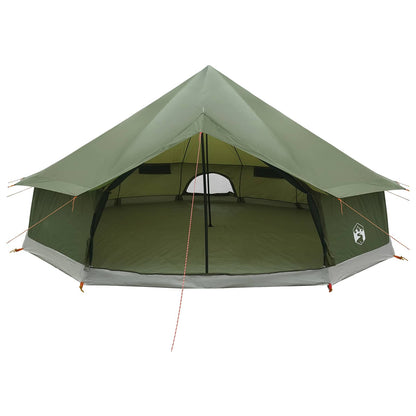 vidaXL Tipi Tent 12-Person Olive Green Polyester and Steel - 600 x 600 x 350 cm