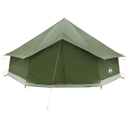 vidaXL Tipi Tent 12-Person Olive Green Polyester and Steel - 600 x 600 x 350 cm