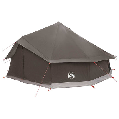vidaXL Tipi Tent 12-Person Brown Grey Polyester and Steel - 600 x 600 x 350 cm