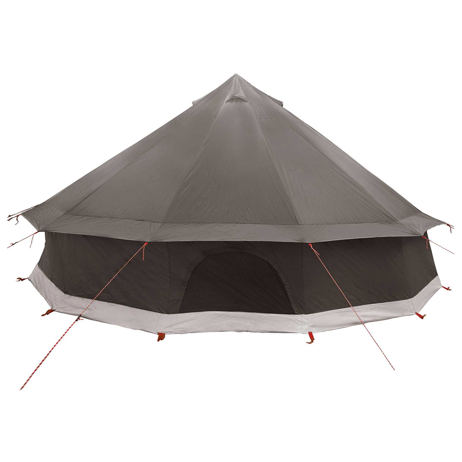 vidaXL Tipi Tent 12-Person Brown Grey Polyester and Steel - 600 x 600 x 350 cm