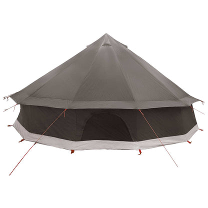 vidaXL Tipi Tent 12-Person Brown Grey Polyester and Steel - 600 x 600 x 350 cm
