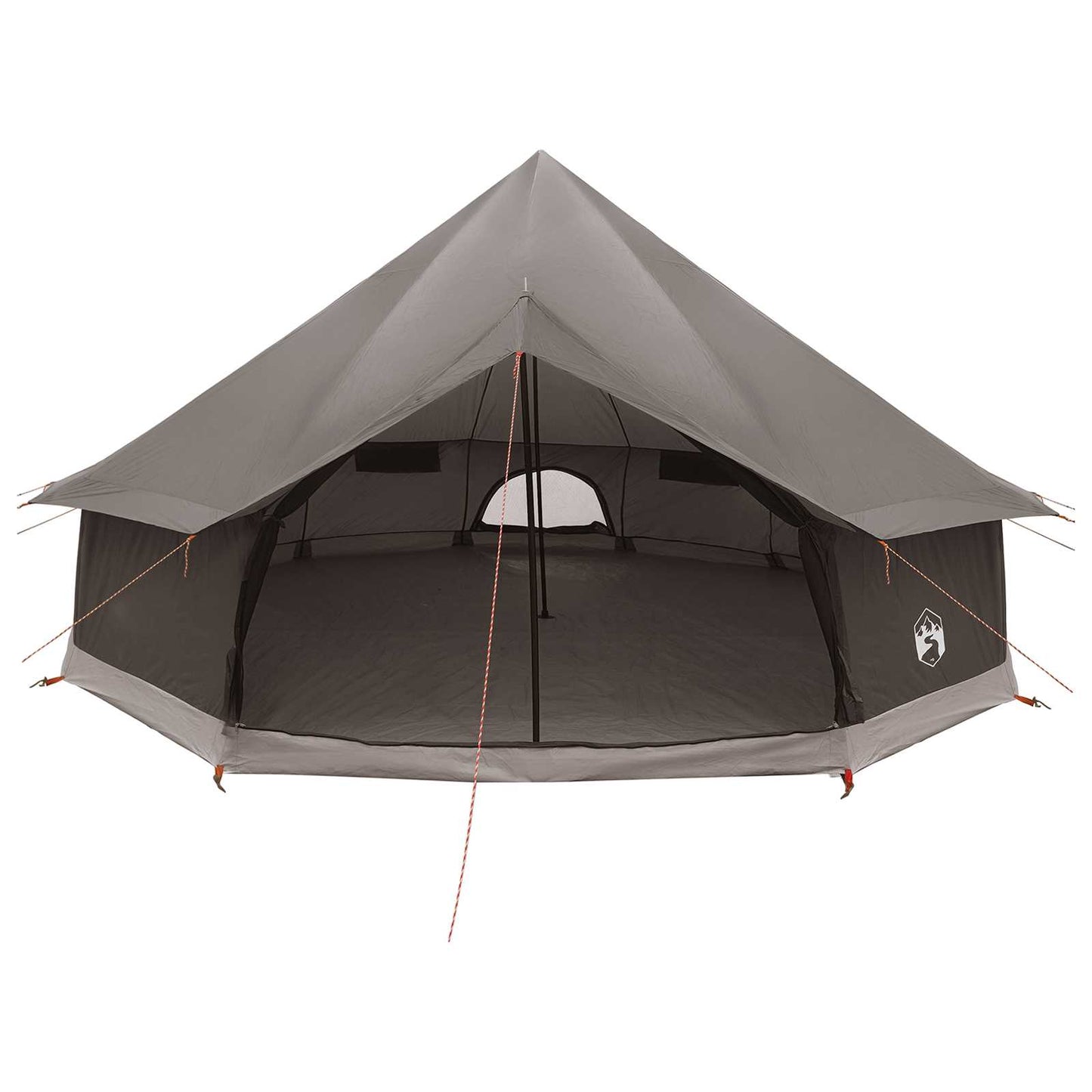 vidaXL Tipi Tent 12-Person Brown Grey Polyester and Steel - 600 x 600 x 350 cm