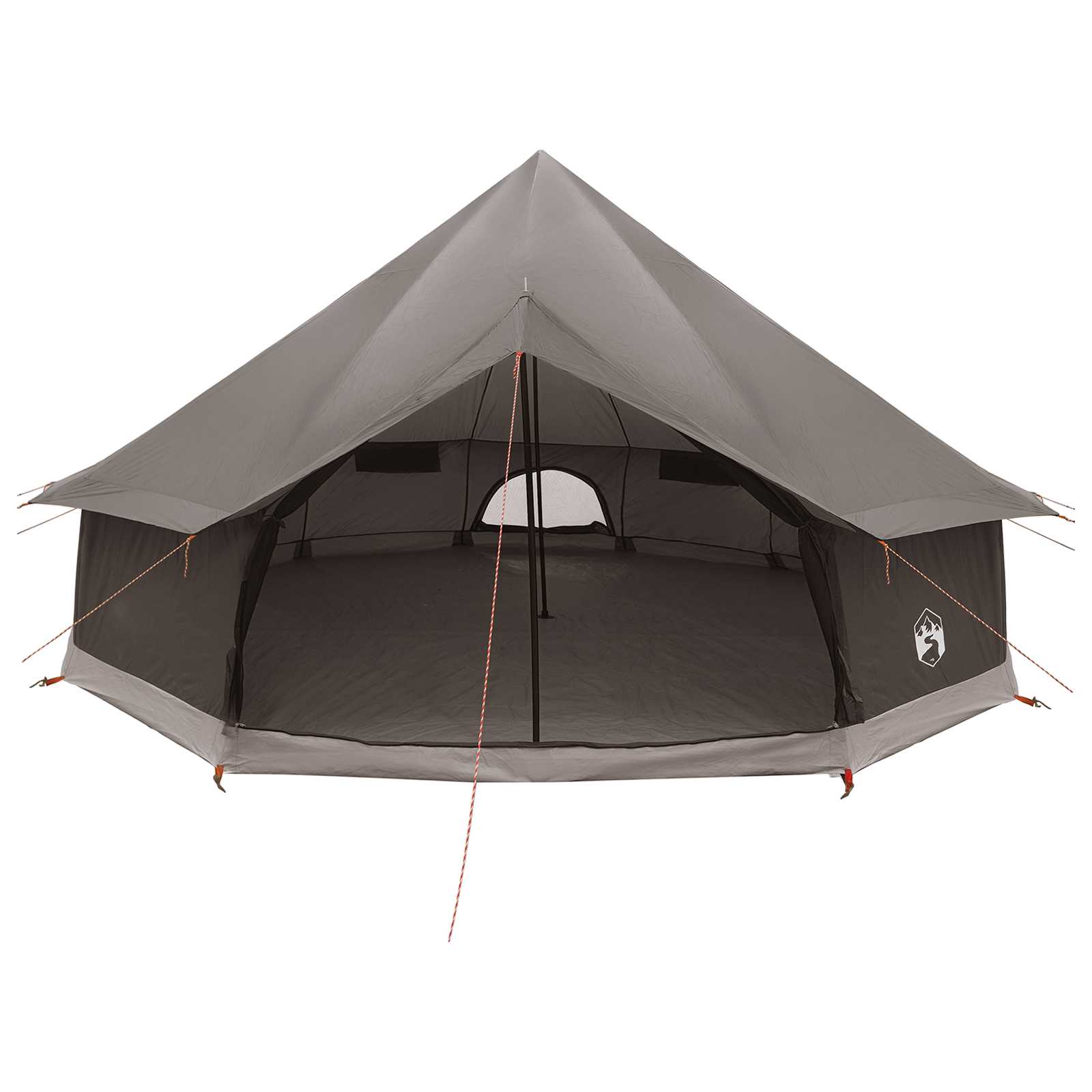vidaXL Tipi Tent 12-Person Brown Grey Polyester and Steel - 600 x 600 x 350 cm
