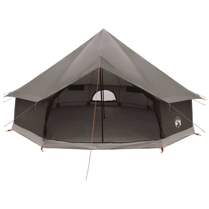 vidaXL Tipi Tent 12-Person Brown Grey Polyester and Steel - 600 x 600 x 350 cm