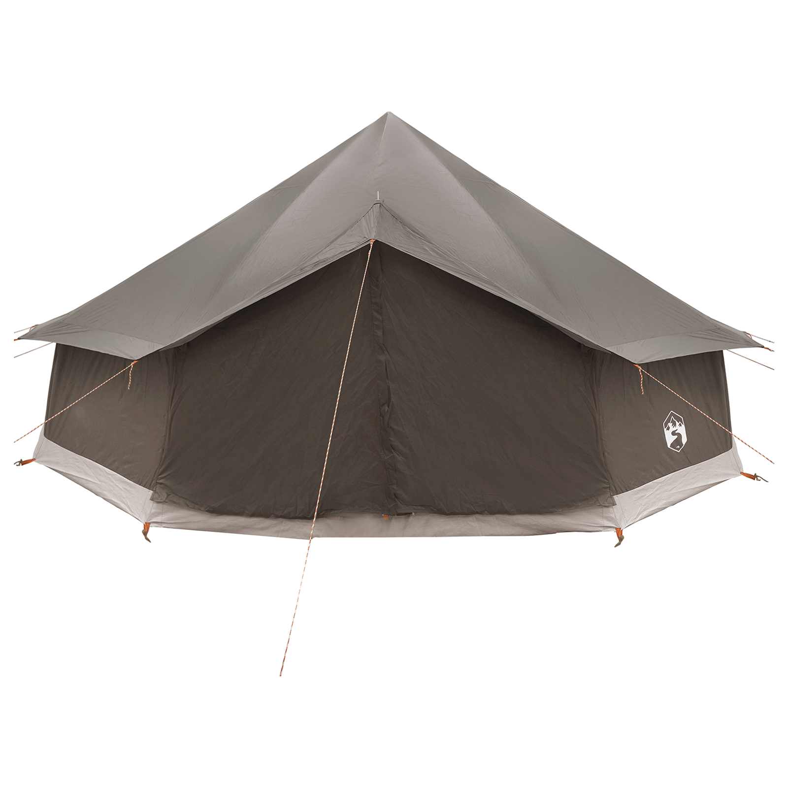 vidaXL Tipi Tent 12-Person Brown Grey Polyester and Steel - 600 x 600 x 350 cm