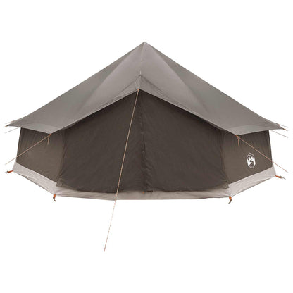 vidaXL Tipi Tent 12-Person Brown Grey Polyester and Steel - 600 x 600 x 350 cm