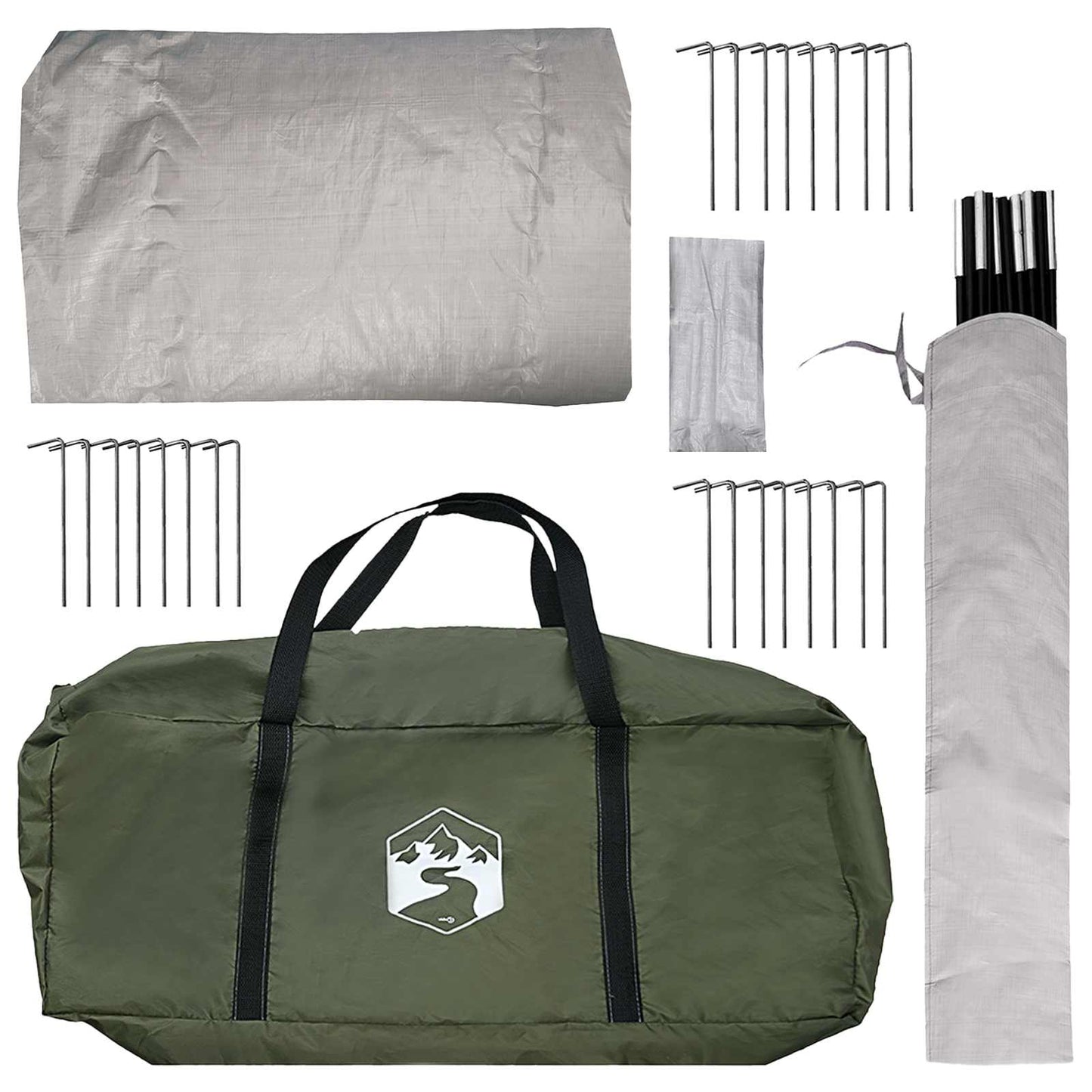 vidaXL Tipi Tent 10-Person Olive Green Polyester and Steel - 500 x 500 x 300 cm