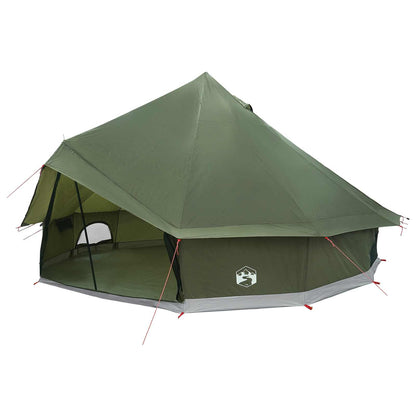 vidaXL Tipi Tent 10-Person Olive Green Polyester and Steel - 500 x 500 x 300 cm