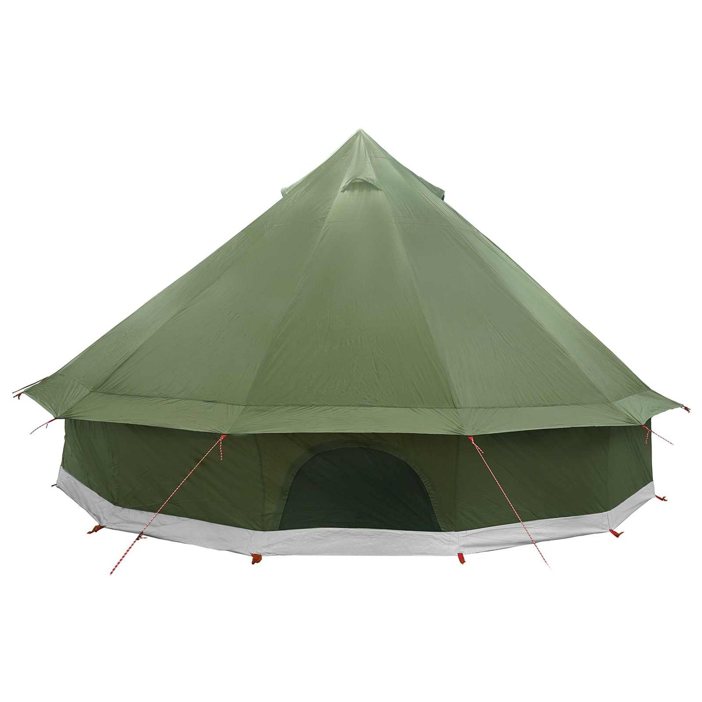 vidaXL Tipi Tent 10-Person Olive Green Polyester and Steel - 500 x 500 x 300 cm
