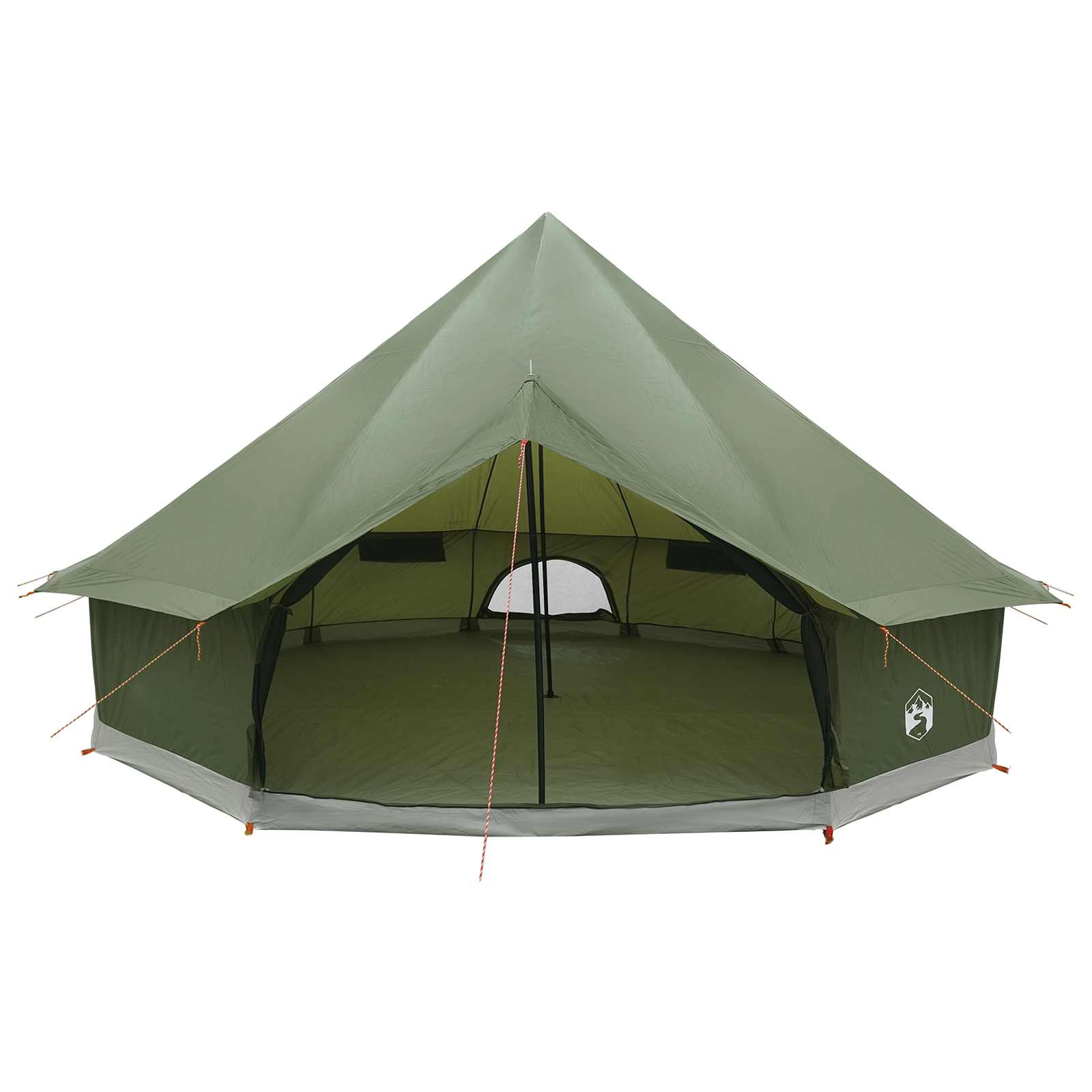 vidaXL Tipi Tent 10-Person Olive Green Polyester and Steel - 500 x 500 x 300 cm