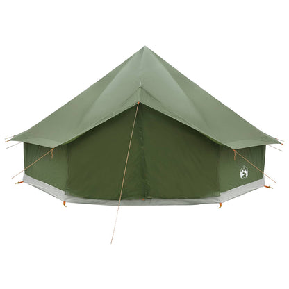 vidaXL Tipi Tent 10-Person Olive Green Polyester and Steel - 500 x 500 x 300 cm