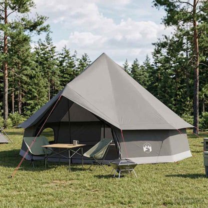 vidaXL Tipi Tent 10-Person Brown Grey Polyester and Steel - 500 x 500 x 300 cm