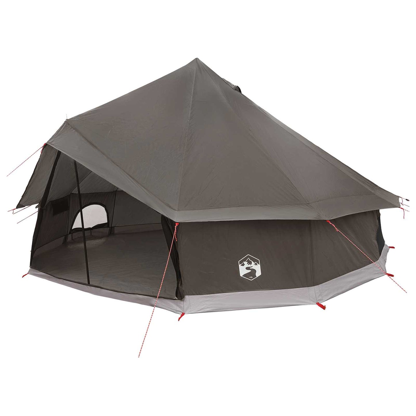 vidaXL Tipi Tent 10-Person Brown Grey Polyester and Steel - 500 x 500 x 300 cm